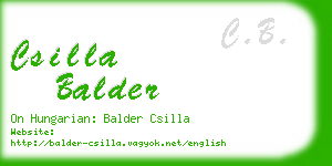 csilla balder business card
